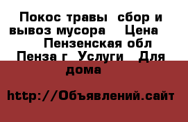 Покос травы, сбор и вывоз мусора. › Цена ­ 100 - Пензенская обл., Пенза г. Услуги » Для дома   